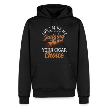 Zigarre Lounge Qualm Gentlemen - Männer Premium Bio Hoodie - Schwarz - Vorne - Nico (187cm)