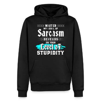 Serveur, Restaurant, Nourriture, Fête - Sweat à capuche Premium bio Homme - noir - Devant - Nico (187cm)