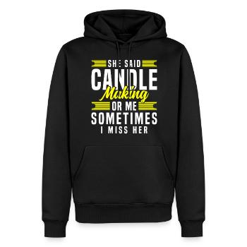 Kerze Deko Warm Winter - Männer Premium Bio Hoodie - Schwarz - Vorne - Nico (187cm)