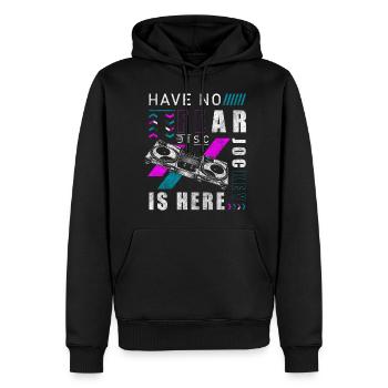 Party Vinyl Record Dance Music Bass - Men’s Premium Organic Hoodie - black - Front - Nico (187cm)