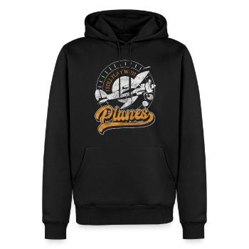 Aviateur d’avion Pilote d’essai - Sweat à capuche Premium bio Homme - noir - Devant - Nico (187cm)