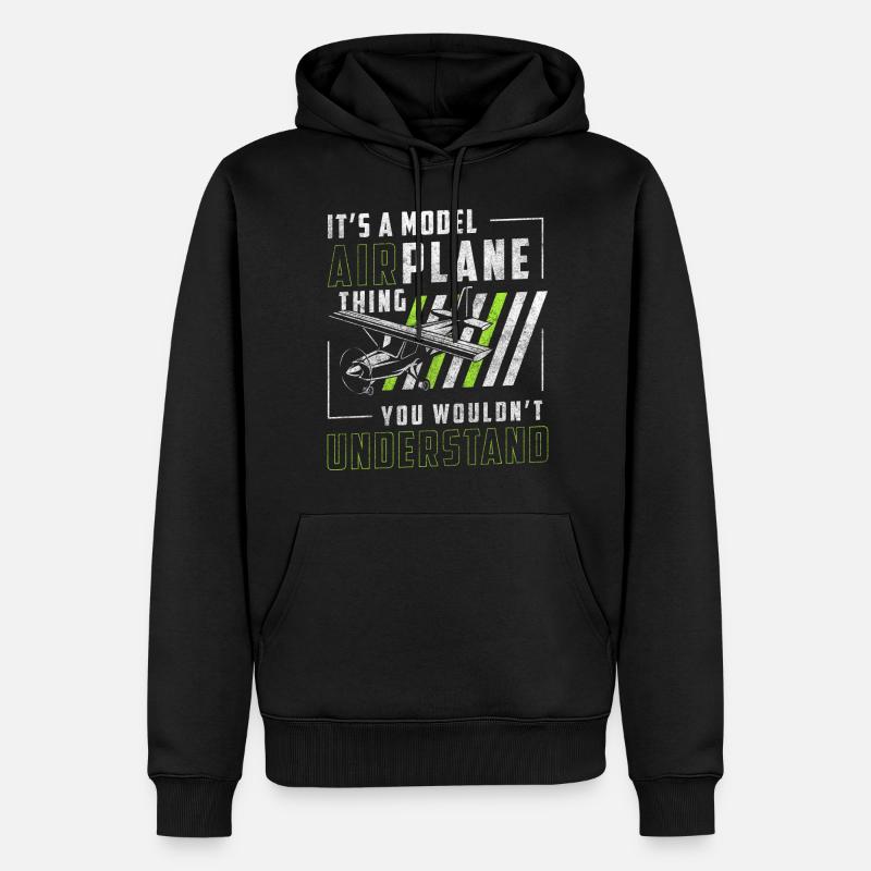 Vol miniature d’avion - Sweat à capuche Premium bio Homme - noir