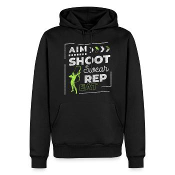 Tireur Sport Cible Touché - Sweat à capuche Premium bio Homme - noir - Devant - Nico (187cm)