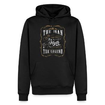 Protection des flèches cibles - Sweat à capuche Premium bio Homme - noir - Devant - Nico (187cm)