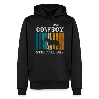 Cowboy Mut Banditen Kostüm - Männer Premium Bio Hoodie - Schwarz - Vorne - Nico (187cm)