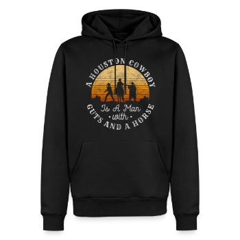 Cowboy Rider Costumé Fête - Sweat à capuche Premium bio Homme - noir - Devant - Nico (187cm)