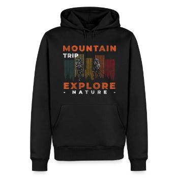 Kletterer Wanderer Alpen Seil - Männer Premium Bio Hoodie - Schwarz - Vorne - Nico (187cm)
