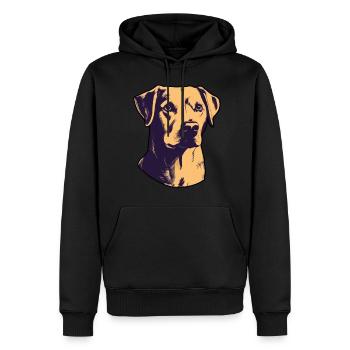 Dog Paw Dog School Animal - Men’s Premium Organic Hoodie - black - Front - Nico (187cm)