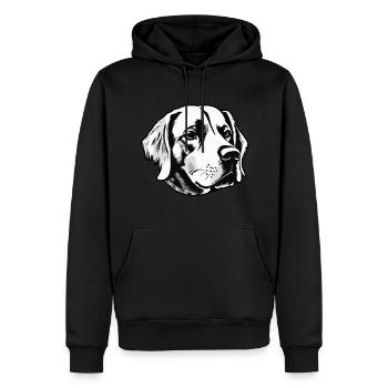 Hund Welpe Tierschutz - Männer Premium Bio Hoodie - Schwarz - Vorne - Nico (187cm)
