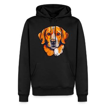 Pattes de chien Animaux de compagnie Amoureux des animaux - Sweat à capuche Premium bio Homme - noir - Devant - Nico (187cm)