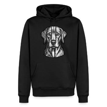 Promenade de chien Cher amoureux des chiens - Sweat à capuche Premium bio Homme - noir - Devant - Nico (187cm)