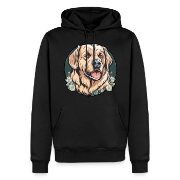 chien chien amoureux animal - Sweat à capuche Premium bio Homme - noir - Devant - Nico (187cm)