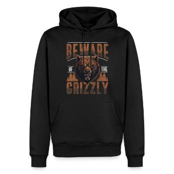 Rugissement du danger de l’ours - Sweat à capuche Premium bio Homme - noir - Devant - Nico (187cm)