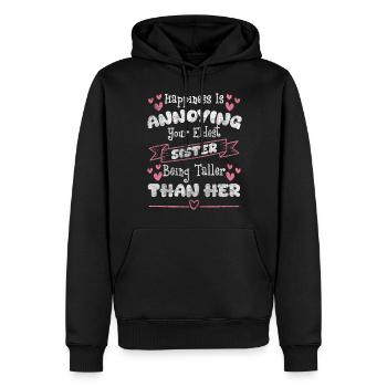 Frères et sœurs Vie amoureuse Chers enfants - Sweat à capuche Premium bio Homme - noir - Devant - Nico (187cm)