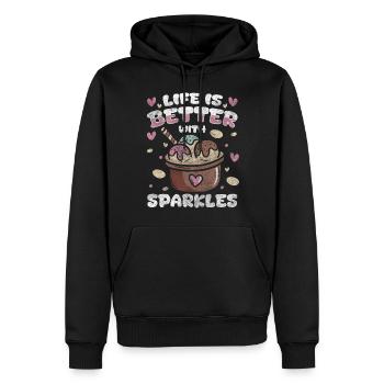 Eis Sommer Sonne Geschmack - Männer Premium Bio Hoodie - Schwarz - Vorne - Nico (187cm)
