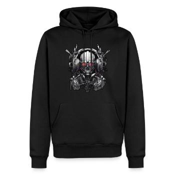 Techno Tanzmusik Zukunft Space - Männer Premium Bio Hoodie - Schwarz - Vorne - Nico (187cm)