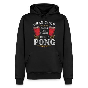 Pong Trinkspiel Gewinner Schnaps - Männer Premium Bio Hoodie - Schwarz - Vorne - Nico (187cm)