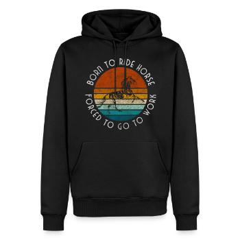 Cheval Amour équestre - Sweat à capuche Premium bio Homme - noir - Devant - Nico (187cm)