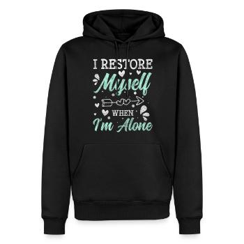 Introvertiert Geek Humor Alleinstehend - Männer Premium Bio Hoodie - Schwarz - Vorne - Nico (187cm)