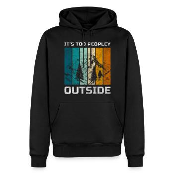 Antisocial Timide Humour Replié sur soi - Sweat à capuche Premium bio Homme - noir - Devant - Nico (187cm)