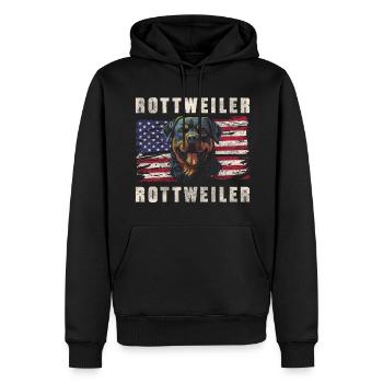 Rottweiler Guard Dog Lover Stark - Men’s Premium Organic Hoodie - black - Front - Nico (187cm)