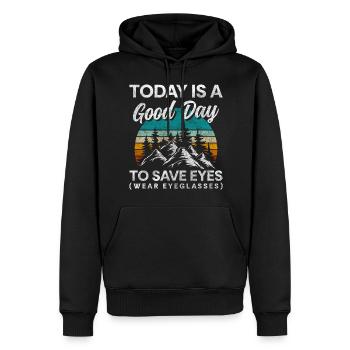 Brille Schmuck Lifestyle Optometrie - Männer Premium Bio Hoodie - Schwarz - Vorne - Nico (187cm)
