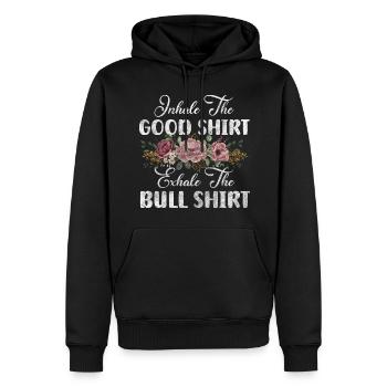 Spa Relax Santé Luxe - Sweat à capuche Premium bio Homme - noir - Devant - Nico (187cm)