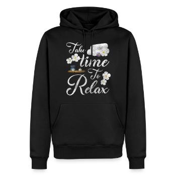 Détente Détente Loisirs Excursion - Sweat à capuche Premium bio Homme - noir - Devant - Nico (187cm)