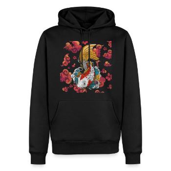 Asia Dragon Ninja Rising Sun - Men’s Premium Organic Hoodie - black - Front - Nico (187cm)