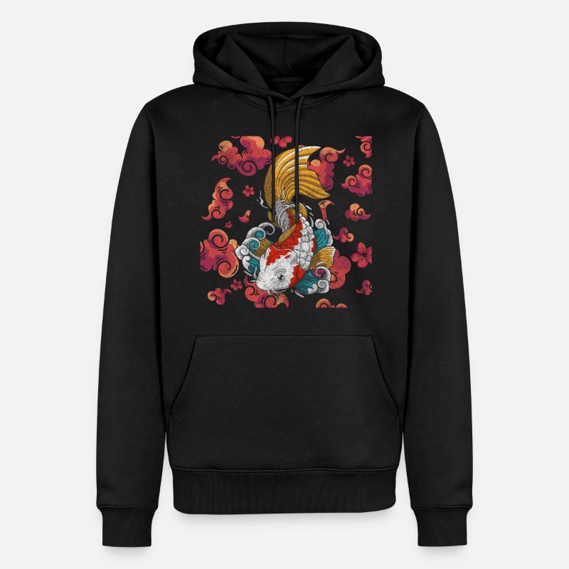 Asie Dragon Ninja Soleil Levant - Sweat à capuche Premium bio Homme - noir
