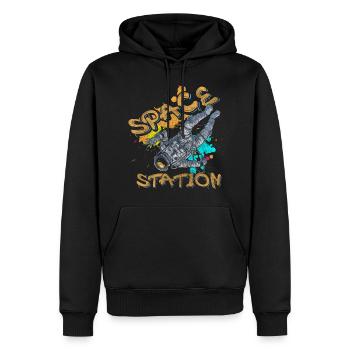 Bombe aérosol Street Art Street Accrocheur - Sweat à capuche Premium bio Homme - noir - Devant - Nico (187cm)