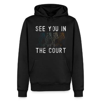 Tennisball Spiel Netz Platz - Männer Premium Bio Hoodie - Schwarz - Vorne - Nico (187cm)