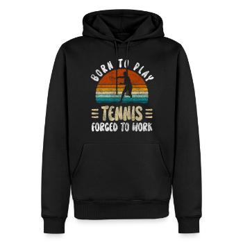 Joueur de tennis Sport Fitness Tournoi - Sweat à capuche Premium bio Homme - noir - Devant - Nico (187cm)