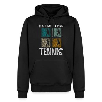 Tennis Hobby Winner Serve - Sweat à capuche Premium bio Homme - noir - Devant - Nico (187cm)