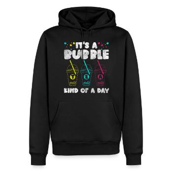 Boba Drink Sirop Boisson à emporter - Sweat à capuche Premium bio Homme - noir - Devant - Nico (187cm)