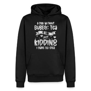 Thé Boba Kawaii - Sweat à capuche Premium bio Homme - noir - Devant - Nico (187cm)