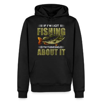 Angler Men Bière - Sweat à capuche Premium bio Homme - noir - Devant - Nico (187cm)