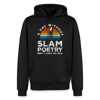 Poetry Slam Hipster Dichter - Männer Premium Bio Hoodie - Schwarz - Vorne - Nico (187cm)