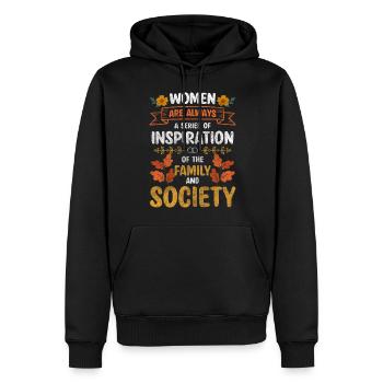 Women Girl Power Feminine Retro - Men’s Premium Organic Hoodie - black - Front - Nico (187cm)