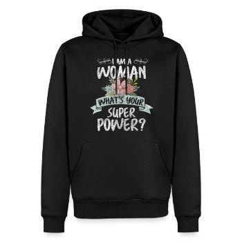 Weltfrauentag Feminismus Gemeinsam - Männer Premium Bio Hoodie - Schwarz - Vorne - Nico (187cm)