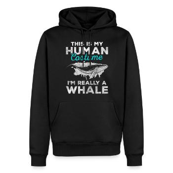 Wale Meeresbewohner See - Männer Premium Bio Hoodie - Schwarz - Vorne - Nico (187cm)