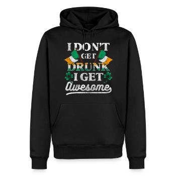 Irlande Drink Whisky de voyage - Sweat à capuche Premium bio Homme - noir - Devant - Nico (187cm)