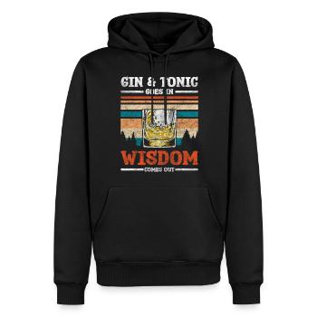 drinks enjoyment longsdrinks - Men’s Premium Organic Hoodie - black - Front - Nico (187cm)