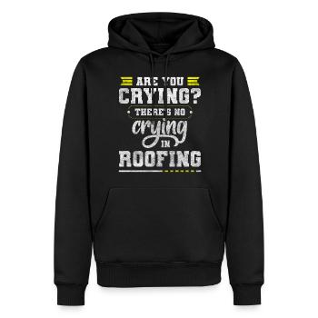 Dachdecken Hausbauer Held - Männer Premium Bio Hoodie - Schwarz - Vorne - Nico (187cm)