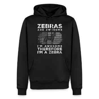 zebras animal steppe Kenya - Men’s Premium Organic Hoodie - black - Front - Nico (187cm)