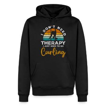 Bénéfice sur la glace de curling - Sweat à capuche Premium bio Homme - noir - Devant - Nico (187cm)