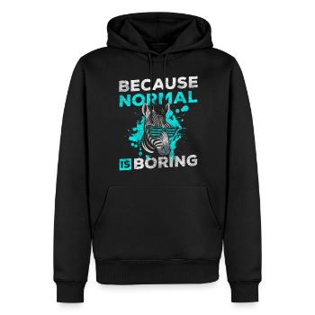 Zebra Naturschutz Safari Tierpark - Männer Premium Bio Hoodie - Schwarz - Vorne - Nico (187cm)