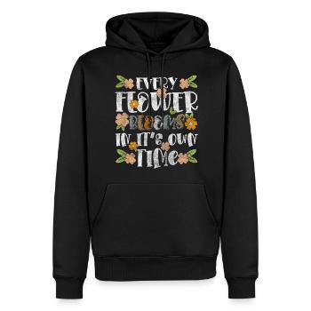 Blume Danke Romantiker Valentinstag - Männer Premium Bio Hoodie - Schwarz - Vorne - Nico (187cm)