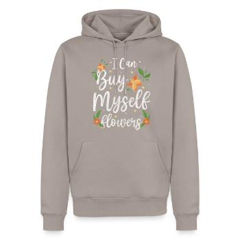Blumen Riechen Liebe Sommerfest - Männer Premium Bio Hoodie - Taupe - Vorne - Nico (187cm)