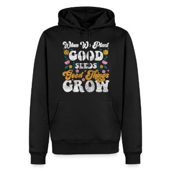 Fleurs Parfum Romance Épanouissement - Sweat à capuche Premium bio Homme - noir - Devant - Nico (187cm)